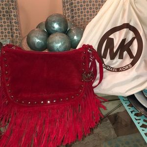 Authentic Suede Fringe Micheal Kors Purse